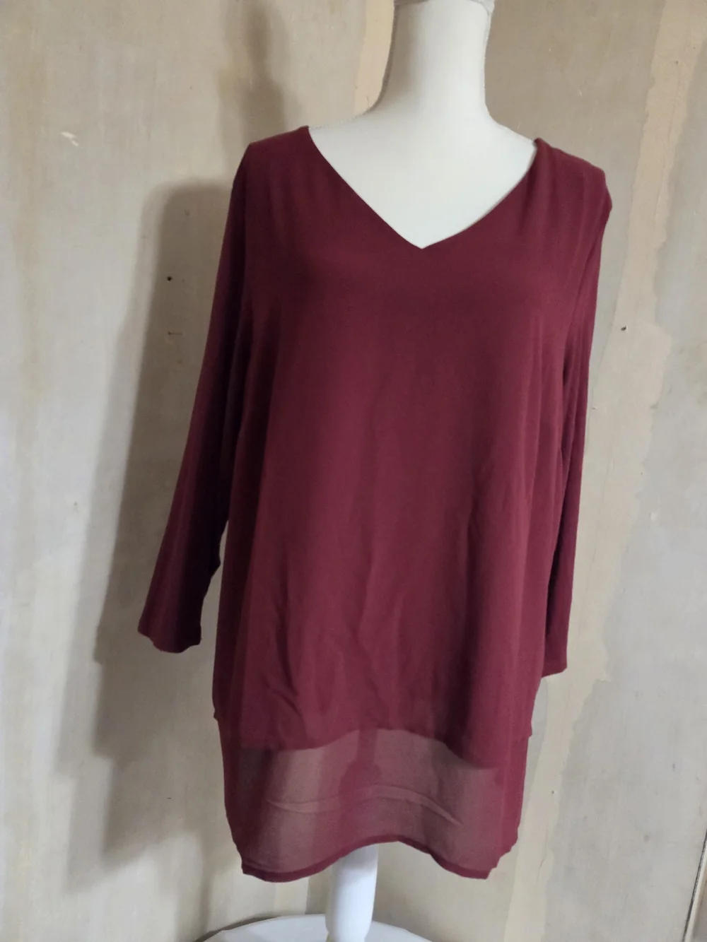 Michael Kors Burgandy V-Necked Tunic